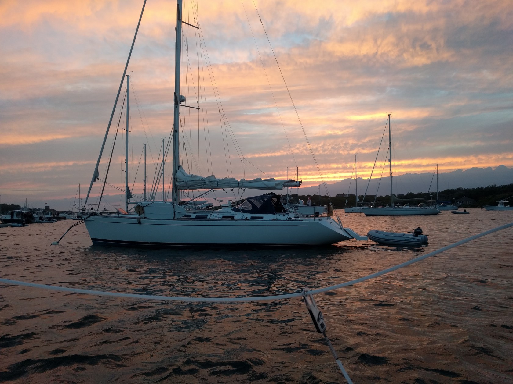 Sunset at the mooring yard