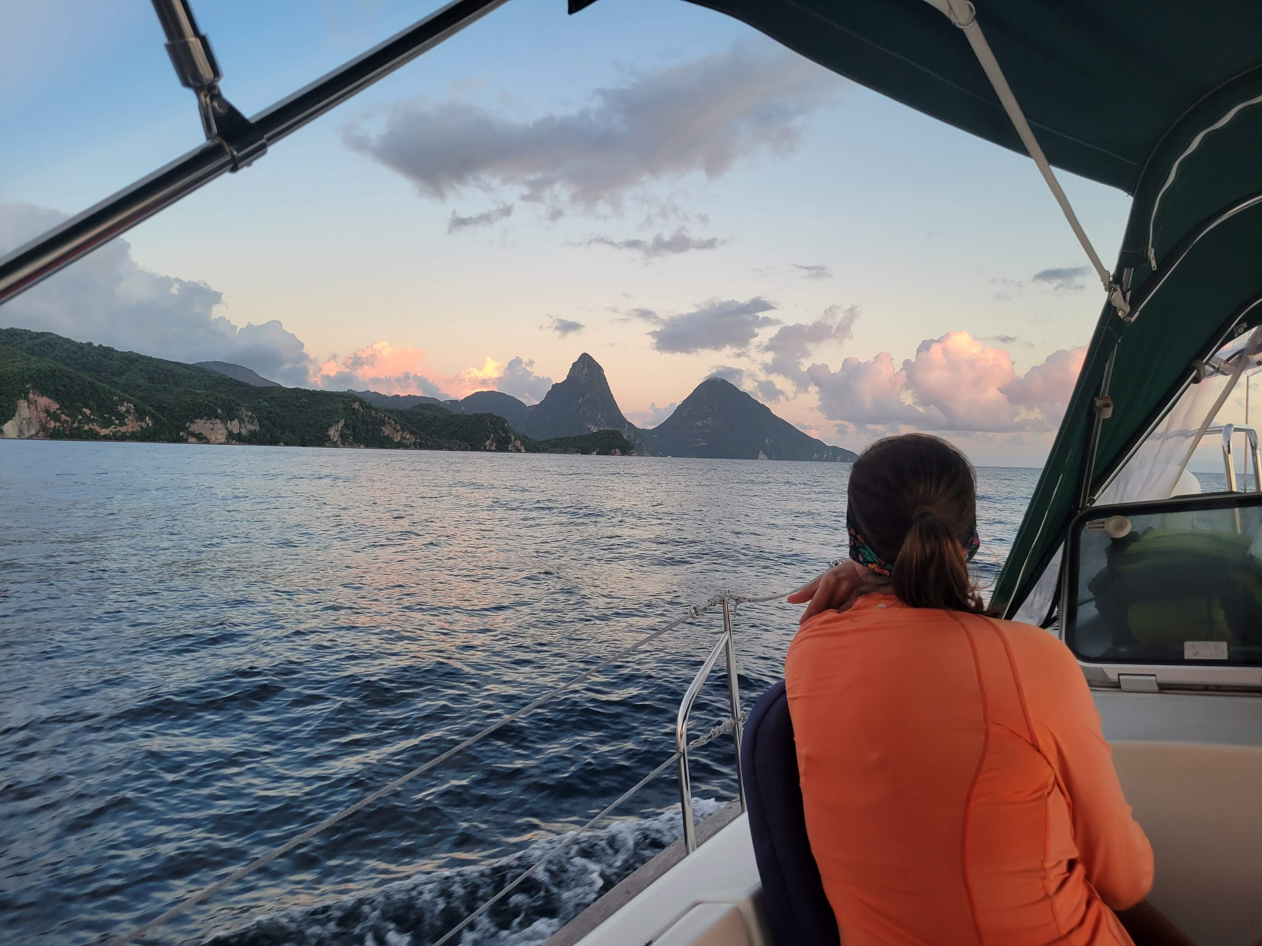 Grete Admiring The Pitons