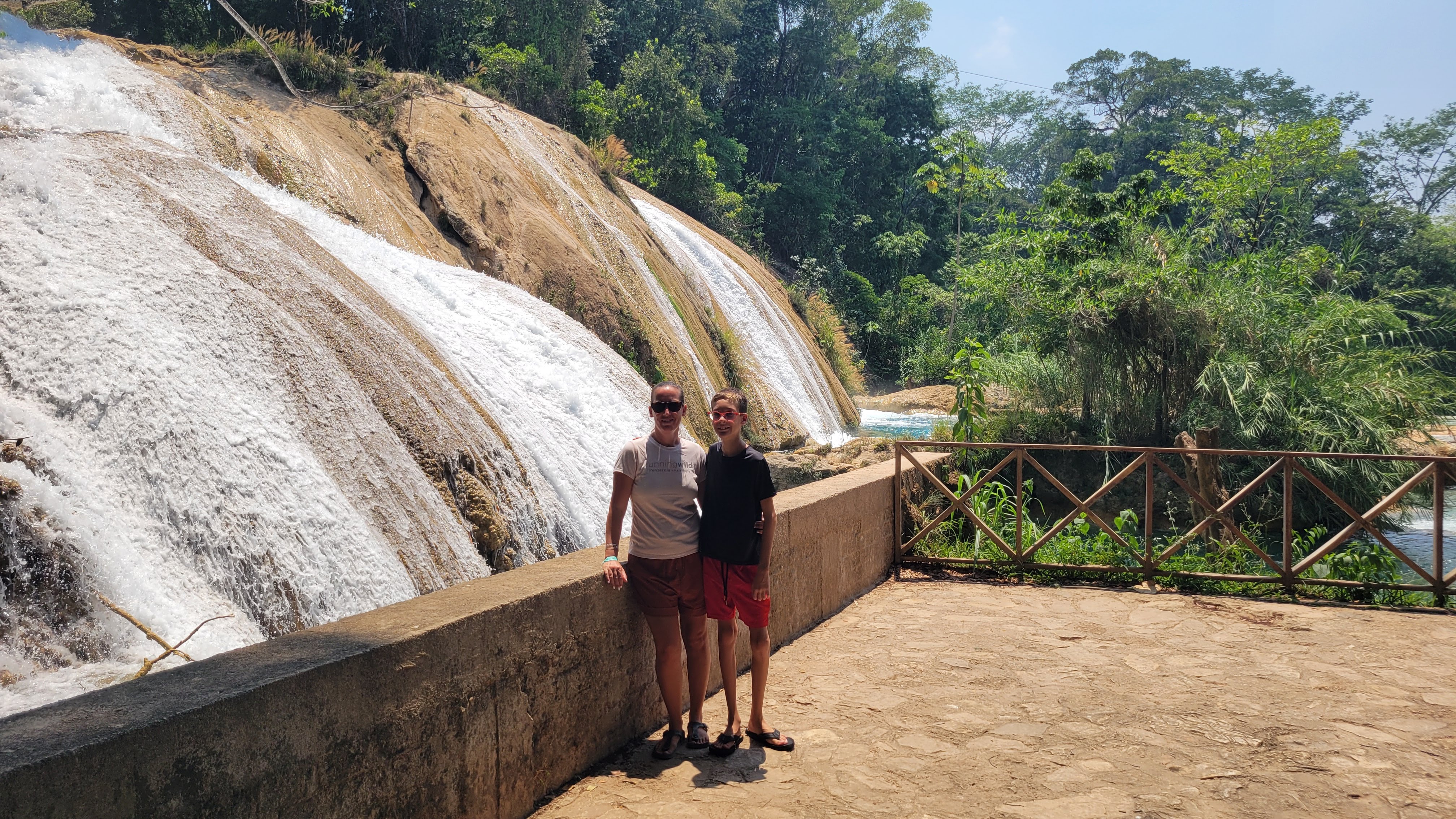 Grete And Dublin Near The Top Of Agua Azul