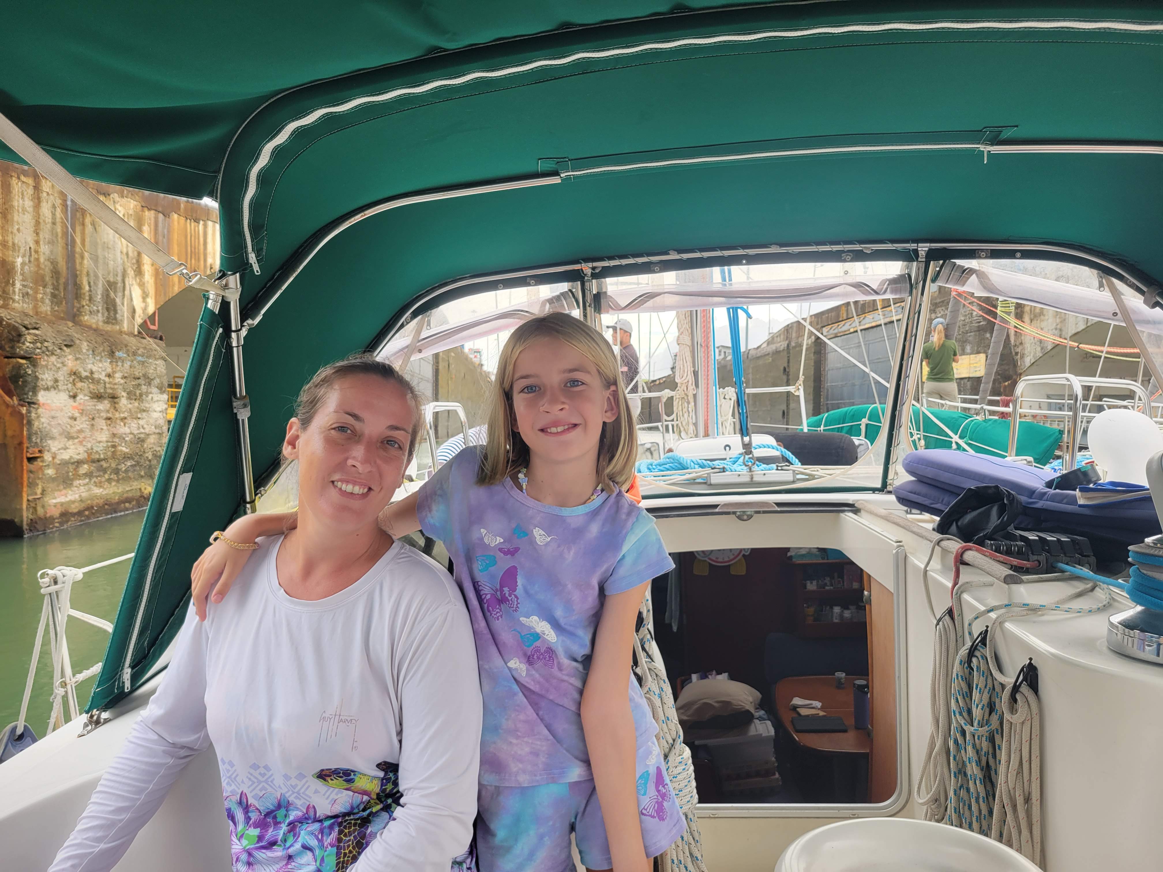 Grete And Fira In Gatun Locks