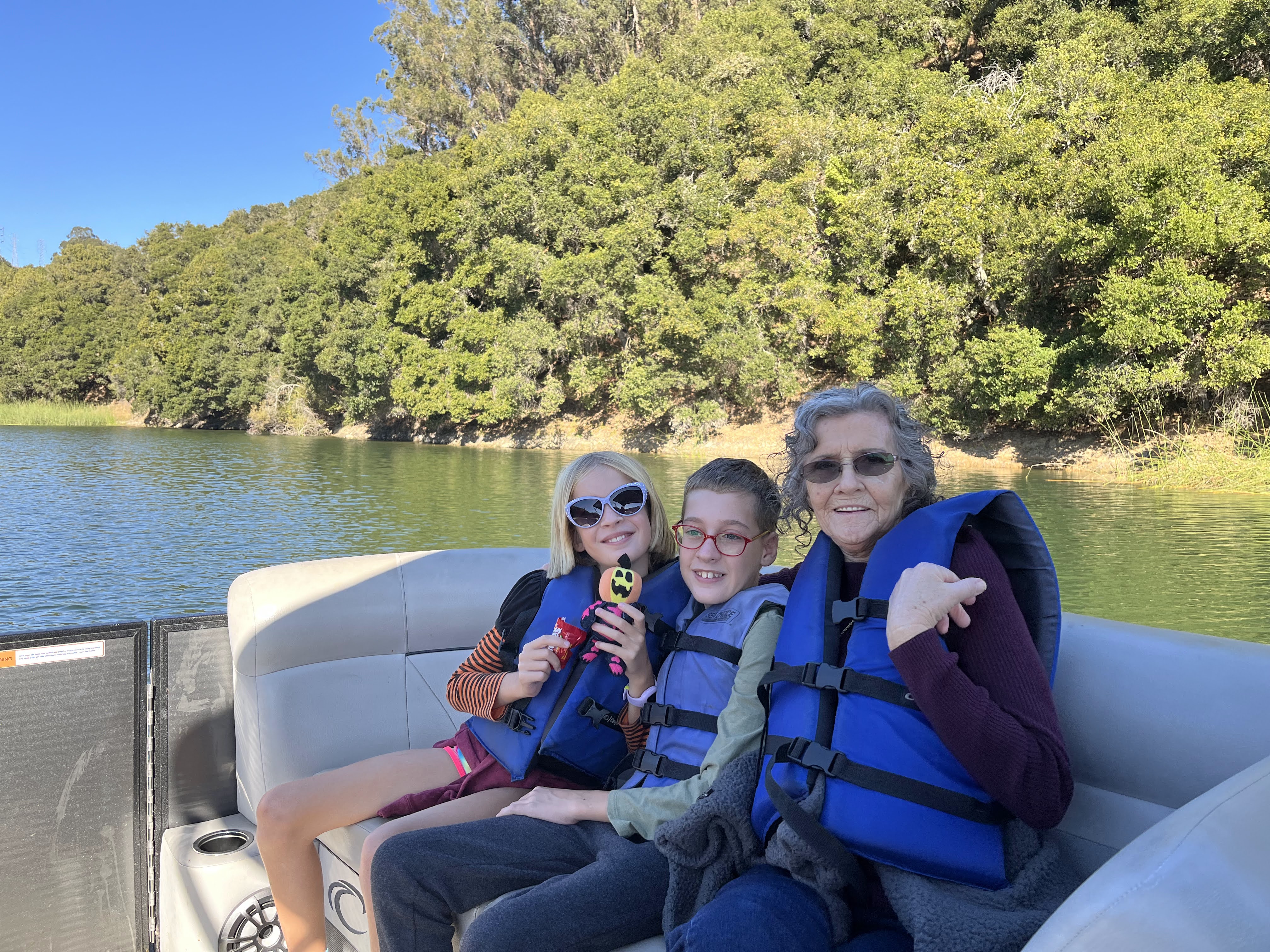 Nana And Kids Pontoon Boat