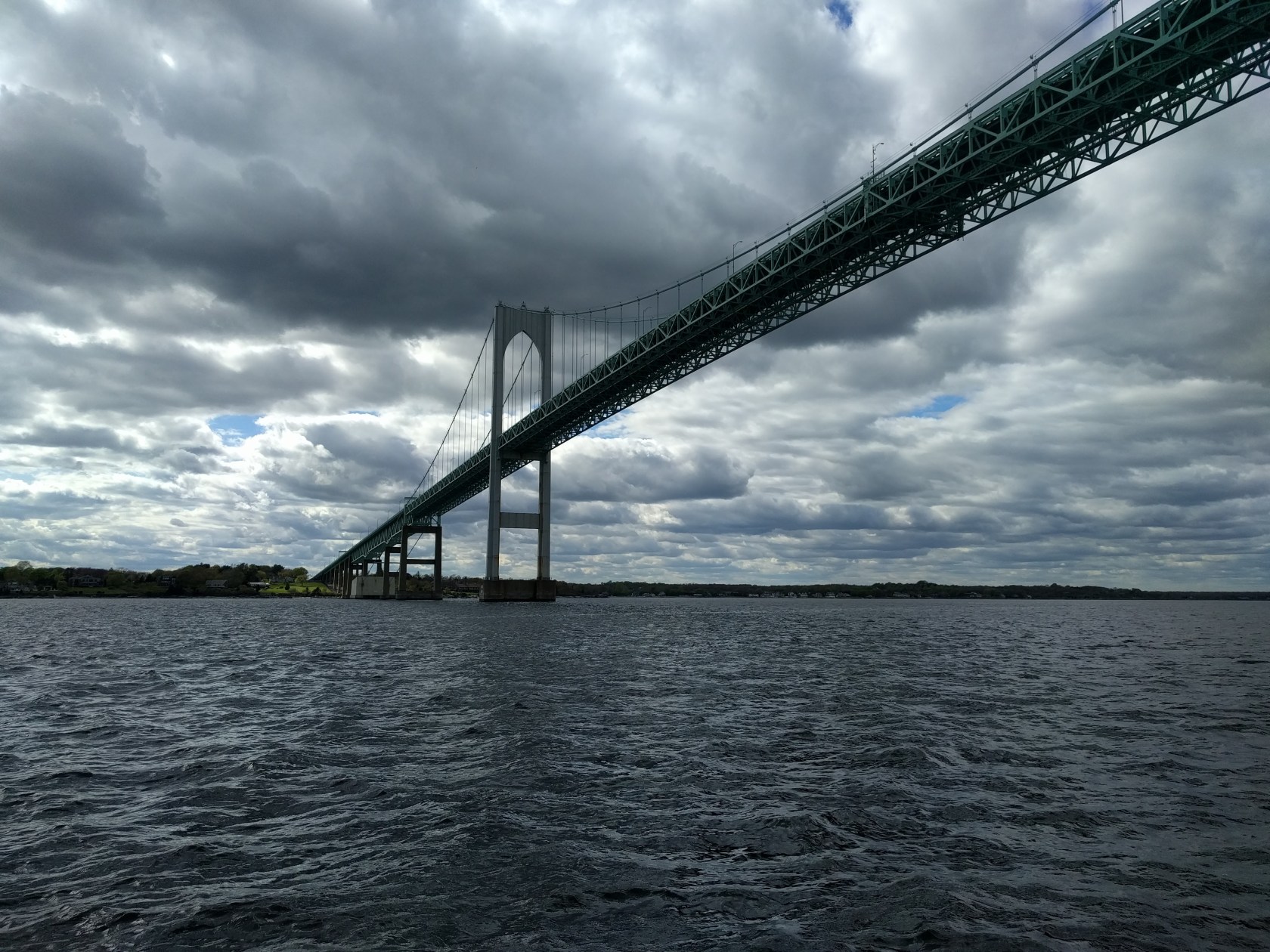 About to pass under the Pell Bridge