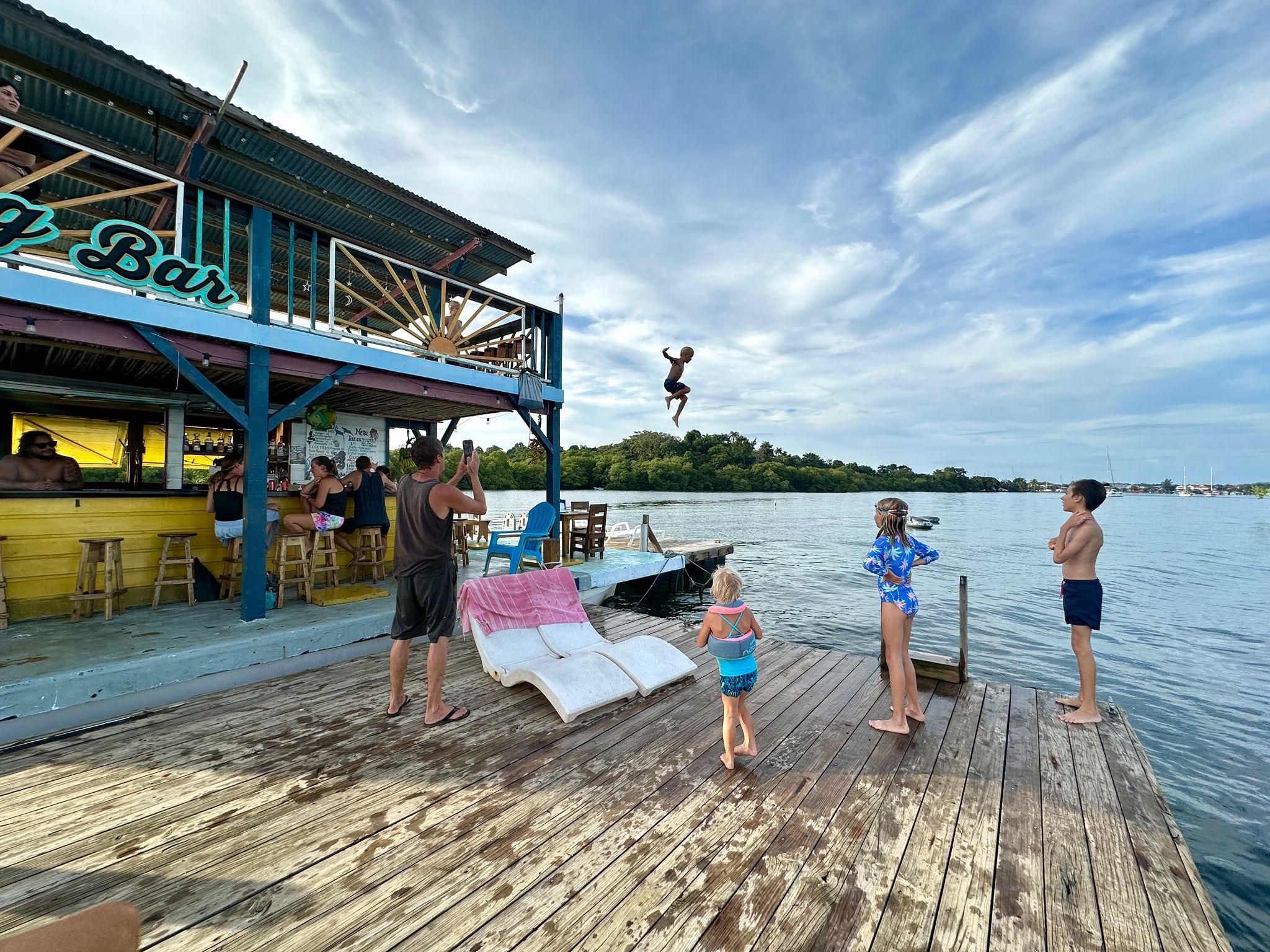 Sean Jumping At Floating Bar