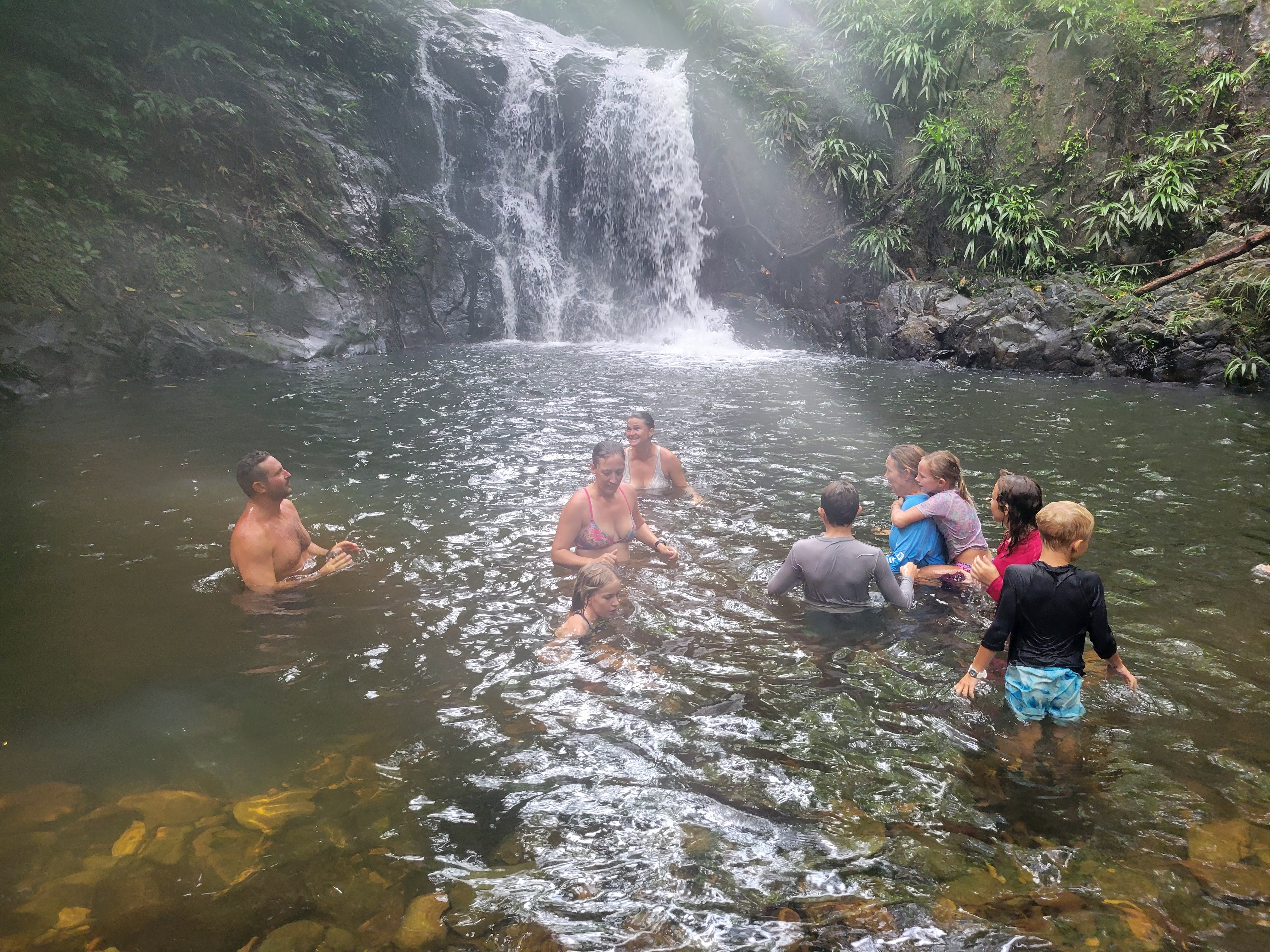 Swimming In Waterfall Rio Azucar