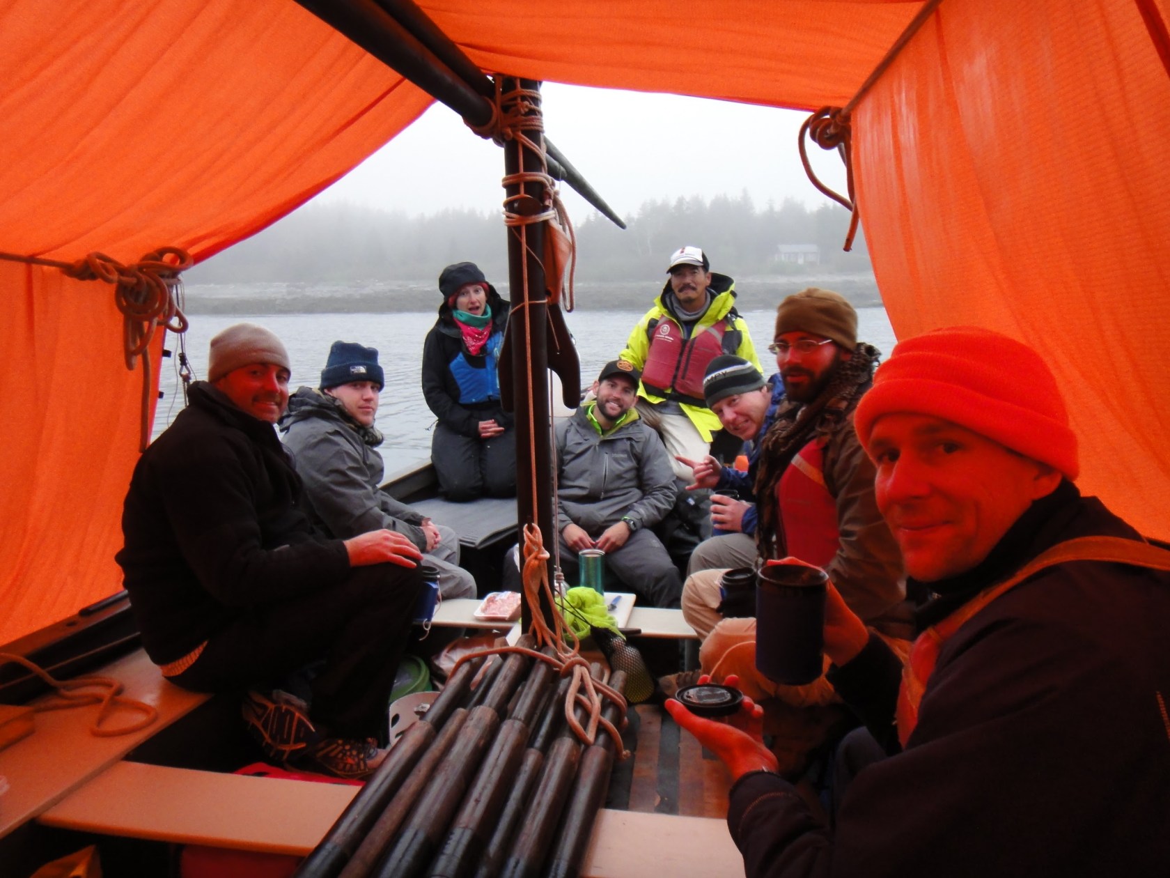 Hanging out under the tarp